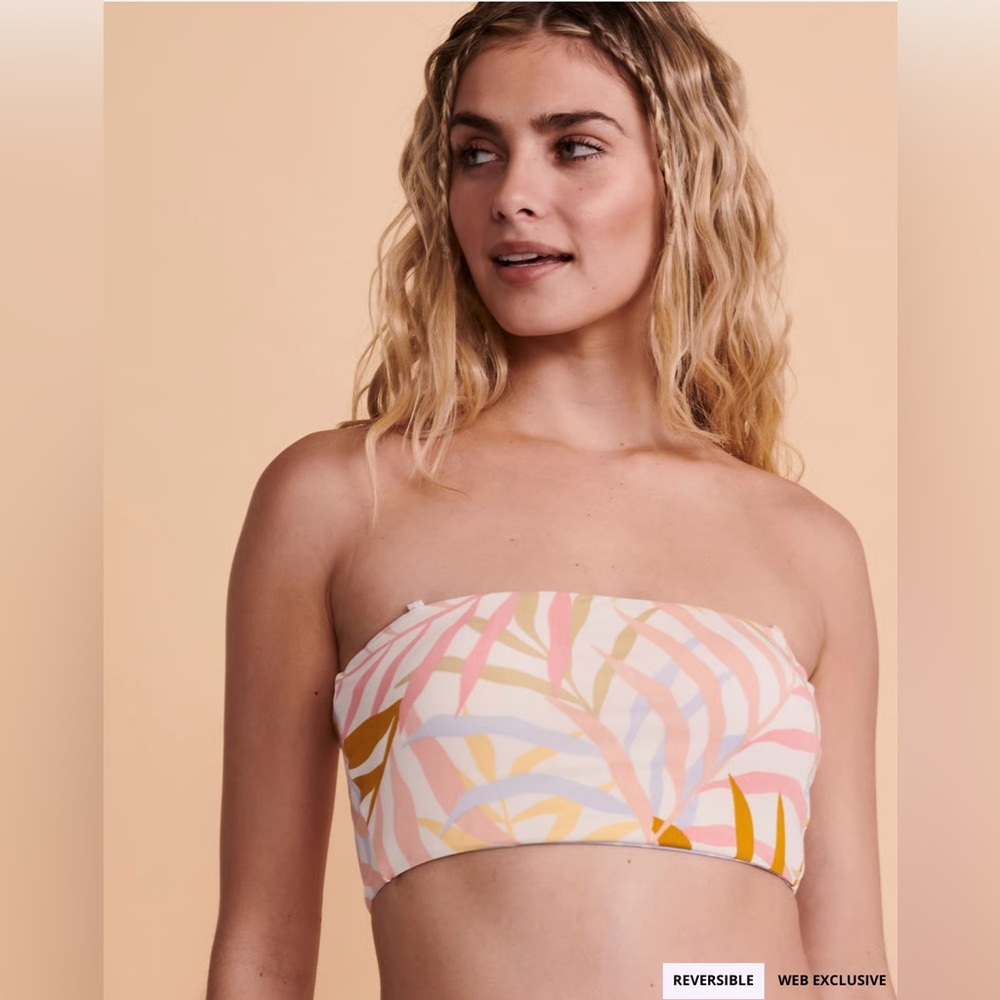 NWT Billabong TROPIC JUNGLE Reversible Bandeau
Bikini Top M